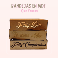 Bandejas para desayuno en Mdf- Con frase