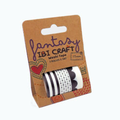 Washi tape Ibi Crft- pack x 3un Blanco y Negro