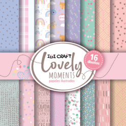 Block con 24 hojas papeles ilustrados Ibi Craftt- coleccion Lovely Moments
