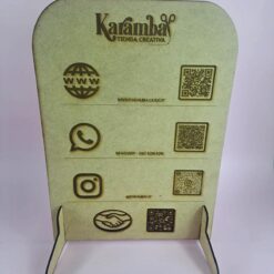 Cartel QR Grabado en Láser – Soporte de Escritorio/ mostrador