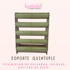Exhibidor quintuple para pulseras, relojes, colitas