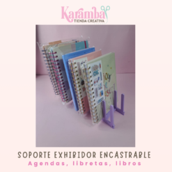 Soporte Exhibidor Encastrable- Agendas, libretas, cuadernos