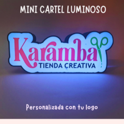 Mini Cartel Luminoso Personalizado – Con tu Logo