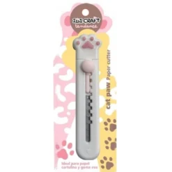 Mini Trincheta Cutter Ibi Craft Patita Gato Retráctil Traba