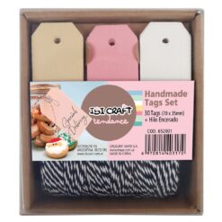 Set De Tags Ibi Craft, 30 Etiquetas Kraft Y Cordón Encerado