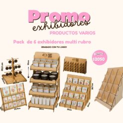 Pack  de 6 exhibidores multi rubro