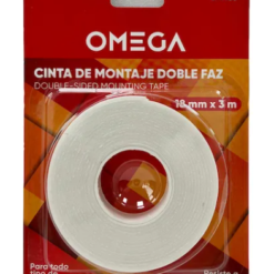 Cinta Doble Faz Montaje Omega 18mm x 3m Blanca Acabado Mate